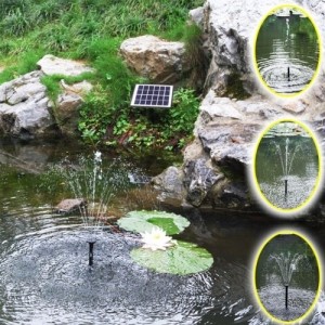 Agora-Tec® AT-2W Solar Teichpumpe 2 Watt Hmax.: 170l/h Fontainenhöhe: 0,65m für Gartenteich oder Springbrunnen - 2
