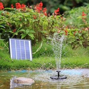 AISITIN 6.5W Solar Springbrunnen Eingebaute1500 mAh Batterie Upgraded Solar Teichpumpe Wasserpumpe Solar Schwimmender Fontäne Pumpe mit 6 Fontänenstile für Garten, Vogel-Bad,Teich,Fisch-Behälter - 6
