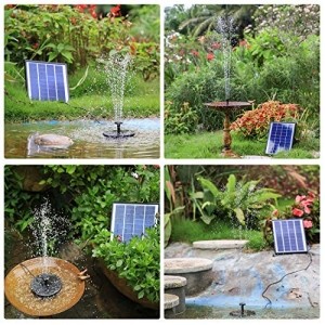 AISITIN 6.5W Solar Springbrunnen Eingebaute1500 mAh Batterie Upgraded Solar Teichpumpe Wasserpumpe Solar Schwimmender Fontäne Pumpe mit 6 Fontänenstile für Garten, Vogel-Bad,Teich,Fisch-Behälter - 7