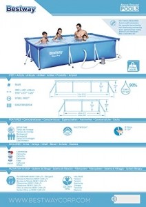 Bestway Frame Pool Deluxe Splash - Steel Pro, Set mit Filterpumpe, 300 x 201 x 66 cm, blau - 7