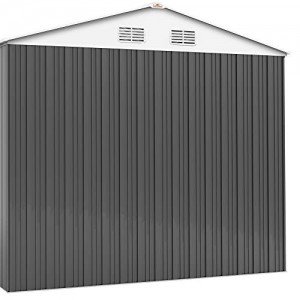 Deuba XXL Metall Gerätehaus 5m² mit Fundament 257x205x177,5cm Schiebetür Anthrazit Geräteschuppen Gartenhaus 8,4m³ - 5