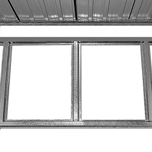 Gardebruk L Metall Gerätehaus 3,4m³ mit Fundament 196x122x180cm 2 Fenster Anthrazit Geräteschuppen Gartenhaus - 5