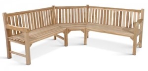 SAM Gartenbank, Eckbank, Sitzbank aus Teak-Holz 210 x 210 cm, Massivholz, für 6 Personen, für Balkon, Terrasse oder Garten - 2