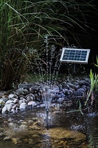 Solar Teichpumpe 5 Watt Solarmodul 160 l/h Förderleistung mit Akku und LED Beleuchtung 50 cm Förderhöhe esotec pro Komplettset Gartenteich, 101920 - 2