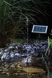 Solar Teichpumpe 5 Watt Solarmodul 160 l/h Förderleistung mit Akku und LED Beleuchtung 50 cm Förderhöhe esotec pro Komplettset Gartenteich, 101920 - 5