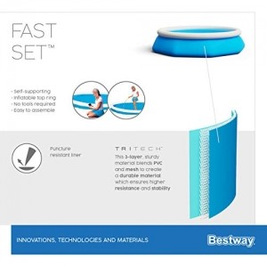 Bestway Fast Set™ Aufstellpool-Set mit Filterpumpe Ø 305 x 76 cm, blau, rund - 12