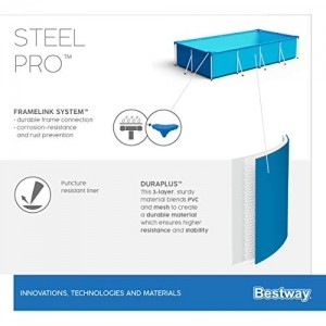 Bestway Steel Pro Frame Pool ohne Pumpe 300 x 201 x 66 cm, blau, eckig - 15