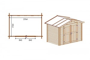 Fonteyn Gartenhaus/Blockhütte Alicia Satteldach 300 x 200 cm Hochdruck-Imprägniert - 3