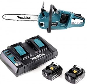 Makita DUC 353 PF2 Akku Kettensäge 36V (2x18V) Brushless 35 cm + 2x 3,0 Ah Akku + Doppelladegerät - 1