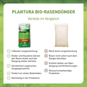 Plantura Bio-Rasendünger, 3 Monate Langzeitwirkung, staubarmes Granulat, 250 m², 10,5 kg - 3
