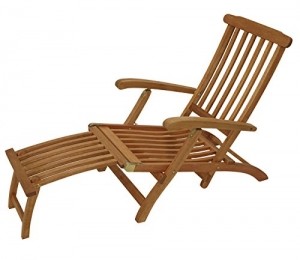 DEGAMO Deckchair Maine mit Fussteil aus Eukalyptus Hartholz, FSC®-Zertifiziert - 1