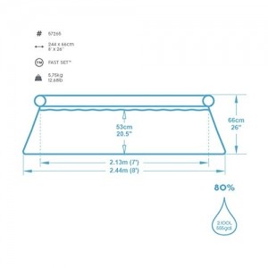 Bestway Fast Set™ Pool, 244 x 66 cm, ohne Pumpe, rund, blau - 4