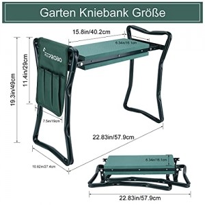 Fitprobo Garten Kniebank,Gartenhocker Kniebank mit Eva Schaummatte und Gartenwerkzeug Tsache für Gartenarbeit, tragbar - 3