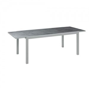 greemotion Ausziehtisch Monza, Glastischplatte, Keramiklook, 160/240 x 75 x 90cm, Silber / Grau - 1