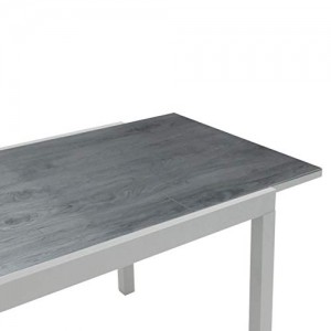 greemotion Ausziehtisch Monza, Glastischplatte, Keramiklook, 160/240 x 75 x 90cm, Silber / Grau - 5