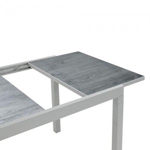 greemotion Ausziehtisch Monza, Glastischplatte, Keramiklook, 160/240 x 75 x 90cm, Silber / Grau - 6