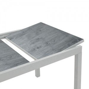 greemotion Ausziehtisch Monza, Glastischplatte, Keramiklook, 160/240 x 75 x 90cm, Silber / Grau - 7