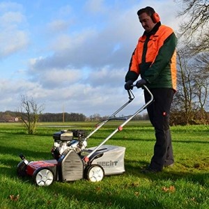 HECHT Vertikutierer Benzin (1,8 kW / 2,45 PS) – 38cm Arbeitsbreite – 40L Fangkorb – für die Rasenpflege und leichtes Entfernen von Moos - Unkraut im Rasen - 3