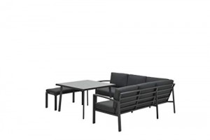 Hohe Dining Aluminium Lounge Wellington, inklusive XL Bank und wasserabweisender Kissen - 4