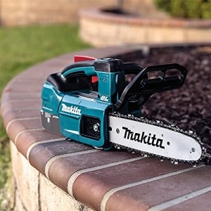 Makita DUC 254 Z 18 V Brushless Akku Kettensäge 25 cm Solo - ohne Akku und Ladegerät, Blau, Silber - 12