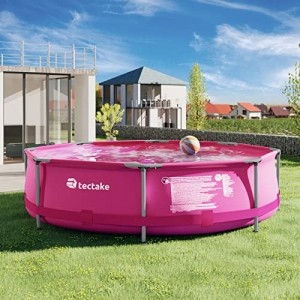 tectake 800580 Swimming Pool, Leichter Auf- und Abbau, robuste und Starke Folie (Pink | Ø 300 cm) - 2