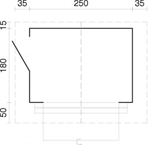 Verkaufsstand Halesia H10 inkl. Fußboden, naturbelassen - 28 mm Blockbohlenhaus, Grundfläche: 4,30 m², Satteldach - 3