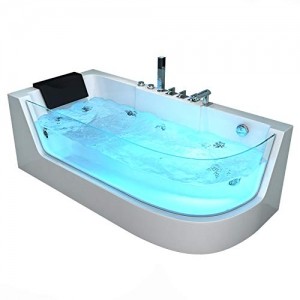 Home Deluxe - Whirlpool Badewanne - CARICA Rechts weiß mit Heizung und Massage - Maße: 170 x 80 x 59 cm | Eckwanne, Indoor Jacuzzi - 2